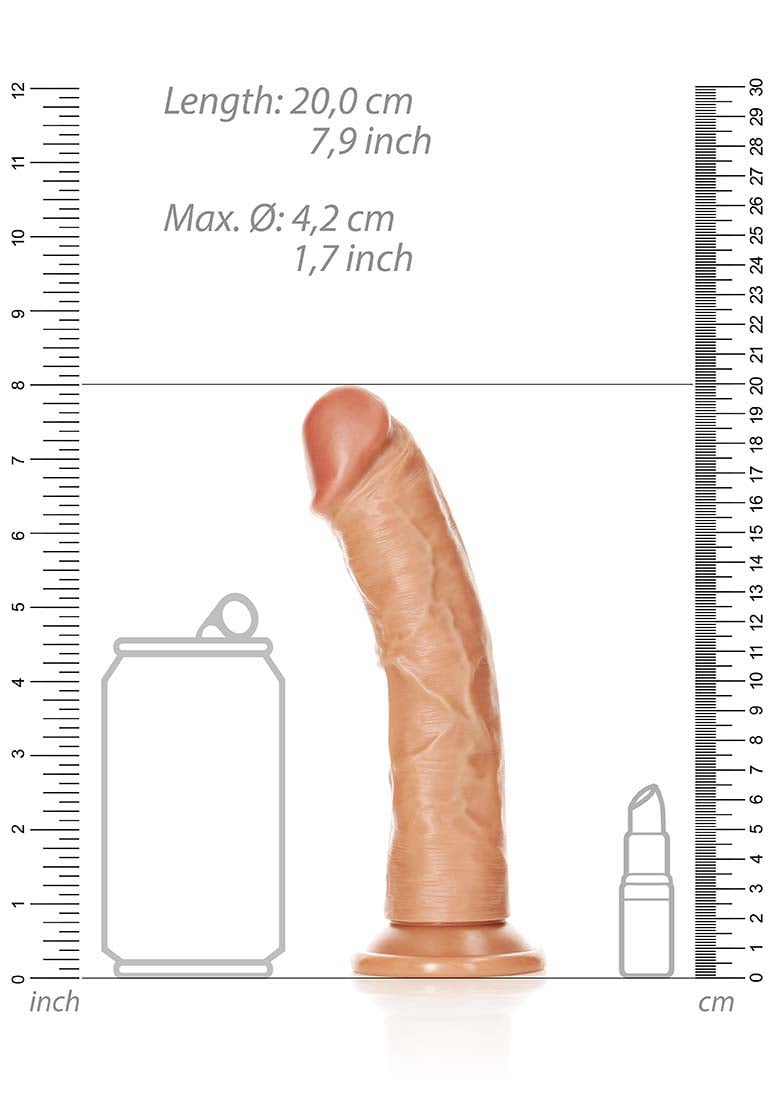 Gebogen Realistische Dildo Met Zuignap Cm Beige