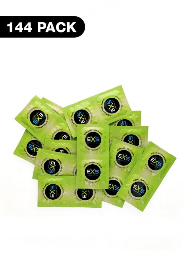 EXS SRibbed & Dotted – Condooms met ribbels en nopjes – 144 stuks