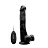 Vibrating Realistic Black Cock 27 cm - With Scrotum