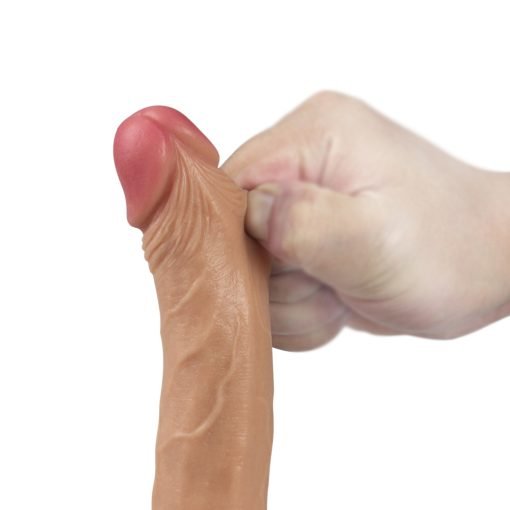 Dual Silicone Dildo 7" zeer realistiche in het bruin - Afbeelding 3