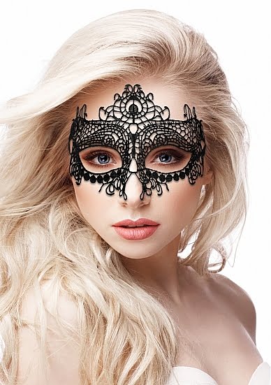 Queen Black Lace Masker - Zwart
