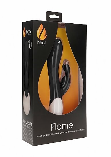 Flame - Rechargeable Heating G-Spot Rabbit Vibrator - Zwart - Afbeelding 3