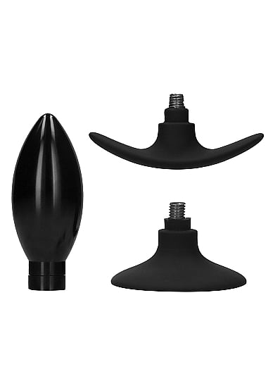 Interchangeable Butt Plug Set - Pointed Medium - Zwart