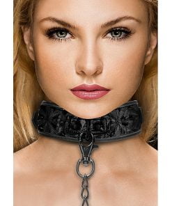Ouch! Luxury Collar with Leash - Zwart