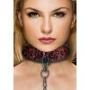 Ouch! Luxury Collar with Leash - Burgundy