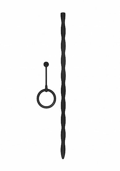 Silicone Plug & Cock Ring Set - Urethral Sounding - Zwart