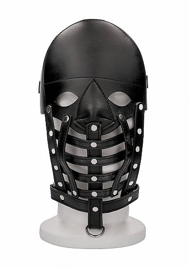 Pain - Leather Male Mask - Zwart