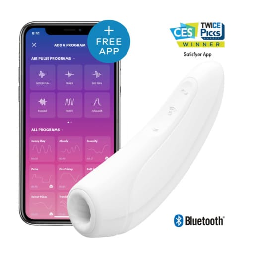 Satisfyer Curvy 2 - Met app en Bluetooth - Luchtdruk vibrator met Vibratie - Wit
