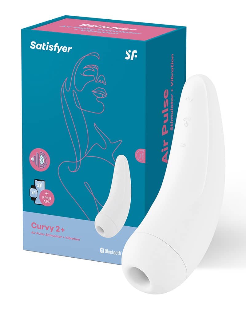 Satisfyer Curvy 2+ - Met app en Bluetooth - Luchtdruk vibrator met Vibratie - Wit