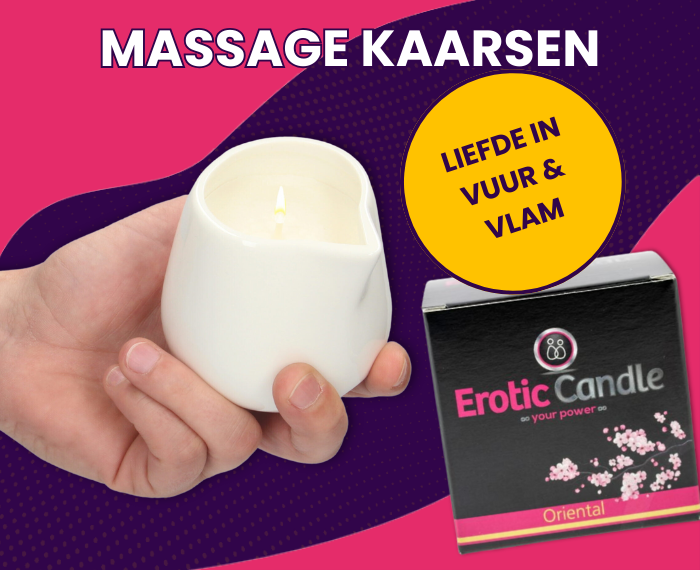 Erotische massagekaarsen met diverse heerlijke geuren. Perfect voor de sensuele massage!