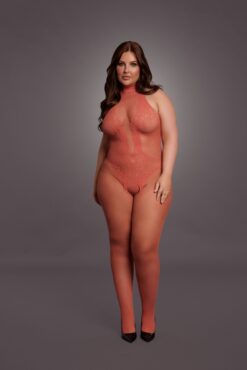 Bodystocking van visnet en kant - Plus Size