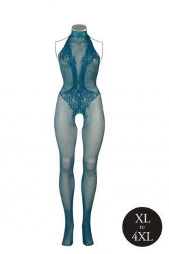 Bodystocking van visnet en kant - Plus Size