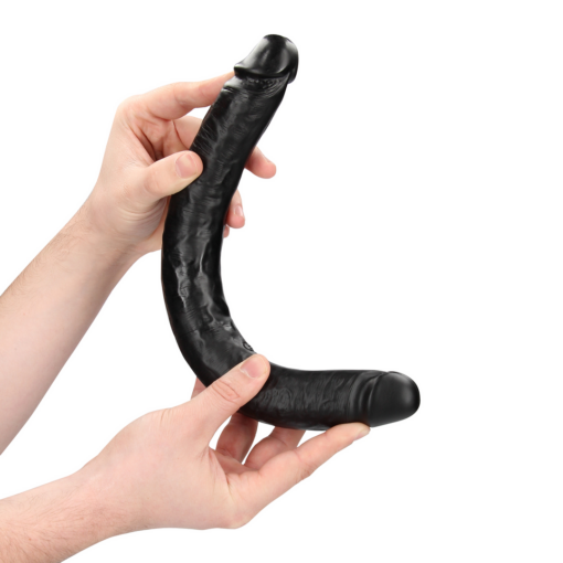 Extra Lange Dubbele Dunne Dildo 35.6 cm - Zwart