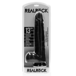 Extra Large Dildo met Ballen 33 cm - Zwart