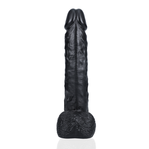 Extra Large Dildo met Ballen 33 cm - Zwart