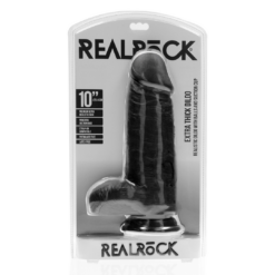 Extra Thick Dildo met Ballen 25.4 cm - Zwart
