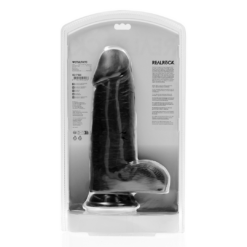 Extra Thick Dildo met Ballen 25.4 cm - Zwart