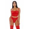 Forplay - Pure intimiteit mesh bustier set - rood