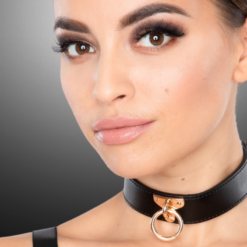 Kinky Diva – O-Ring Collar Zwart met Goud