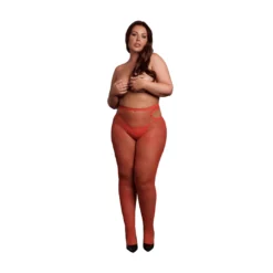 Le Desir- Glimmende panty - Rood Plus Size