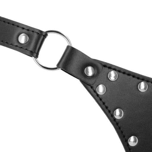 Leren Kuisheids Tanga met Ketting Detail