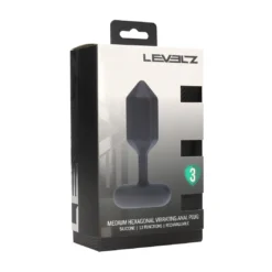 Levelz - Hexagonal Vibrating Silicone Anal Plug - Medium