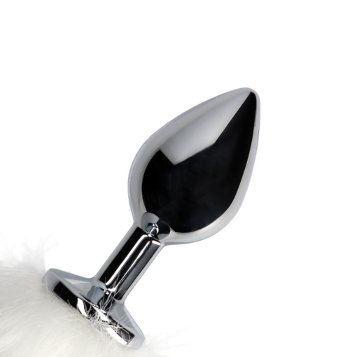 Lichtgevende vossenstaart met metalen buttplug