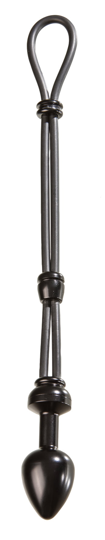 Malesation - Cock-Grip Aluminium kleine Butt plug met cockring - Zwart