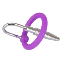 Metalen Penis Plug met Siliconen Eikel Ring