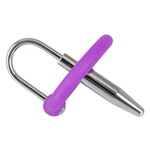 Metalen Penis Plug met Siliconen Eikel Ring