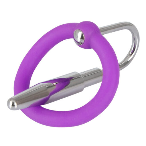 Metalen Penis Plug met Siliconen Eikel Ring