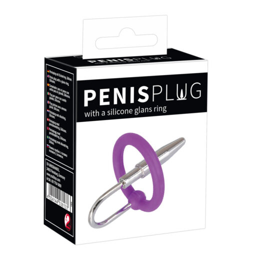 Metalen Penis Plug met Siliconen Eikel Ring