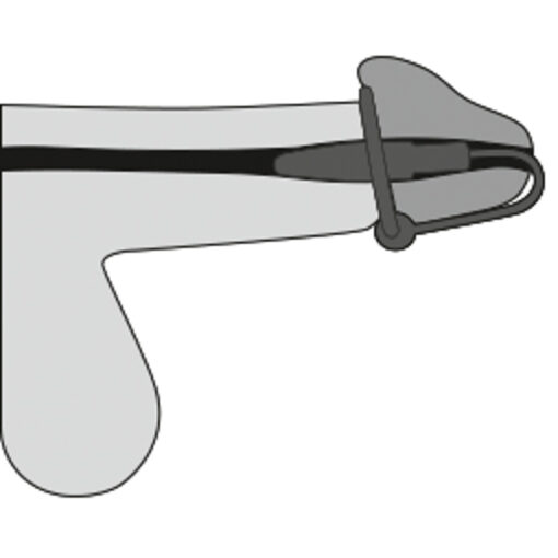 Metalen Penis Plug met Siliconen Eikel Ring
