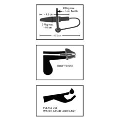Metalen Penis Plug met Siliconen Eikel Ring