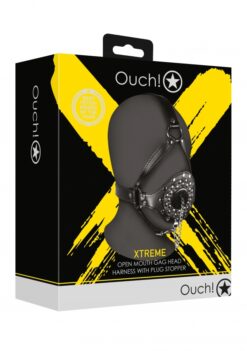 Open Mouth Gag Head Harness with Plug Stopper