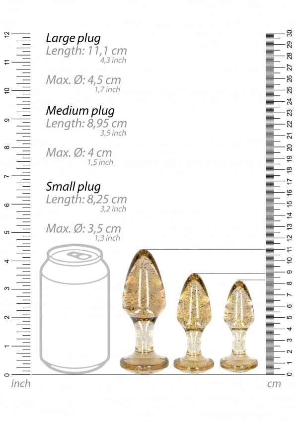 Ouch Gladde Acryl Buttplug set - Goud