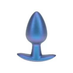 Ouch! Gladde Siliconen Buttplug 3.4 cm - Metallic Blauw