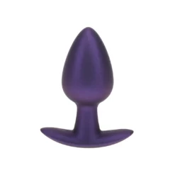 Ouch! Gladde Siliconen Buttplug 3.4 cm - Metallic Paars