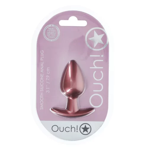 Ouch! Gladde Siliconen Buttplug 3.4 cm - Rose Goud