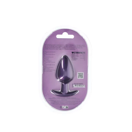 Ouch! Gladde Siliconen Buttplug 4 cm - Paars Metallic