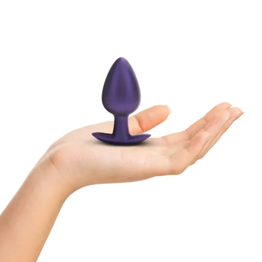 Ouch! Gladde Siliconen Buttplug 4 cm - Paars Metallic