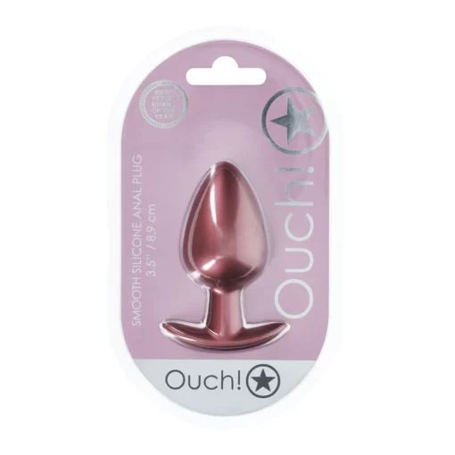 Ouch! Gladde Siliconen Buttplug 4 cm - Rose Goud