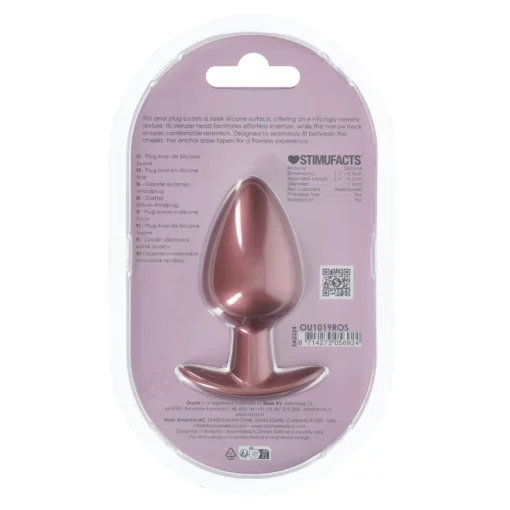Ouch! Gladde Siliconen Buttplug 4 cm - Rose Goud