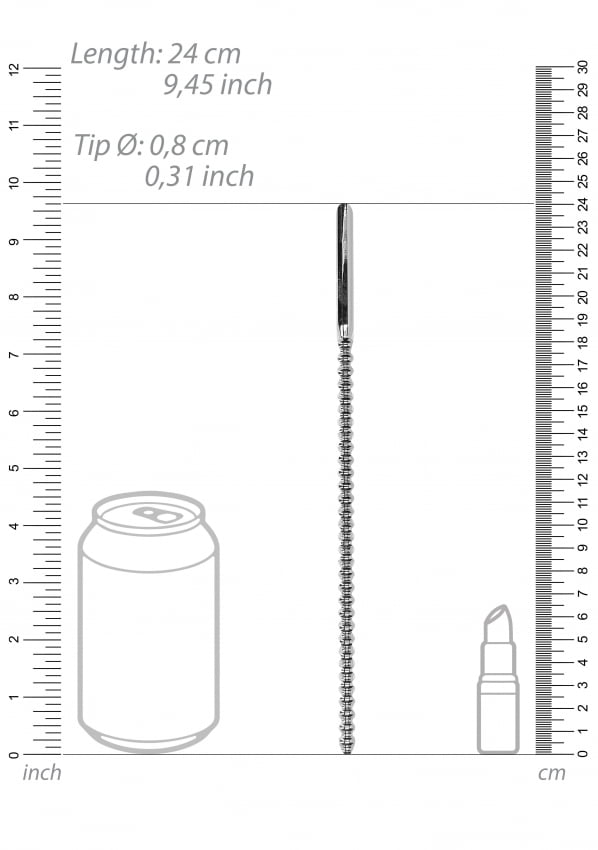 Ouch - RVS Geribbelde dilator - 8mm