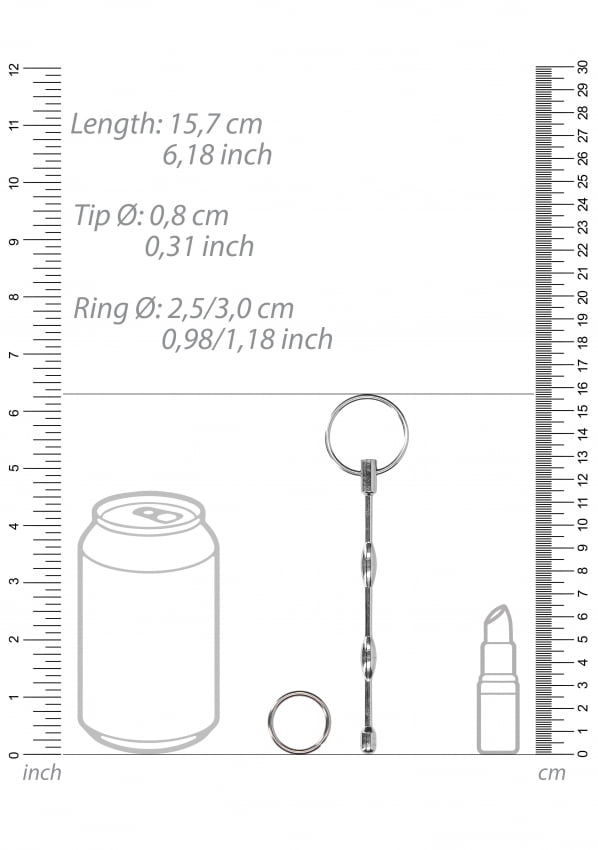 Ouch - Urethral Sounding - Geribbelde dilator - 8 mm