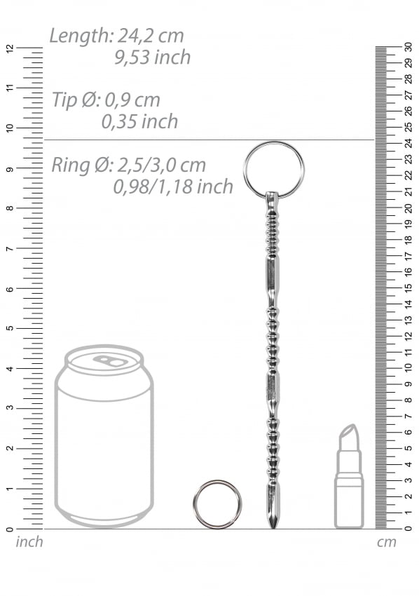 Ouch - Urethral Sounding - Geribbelde dilator - 9 mm