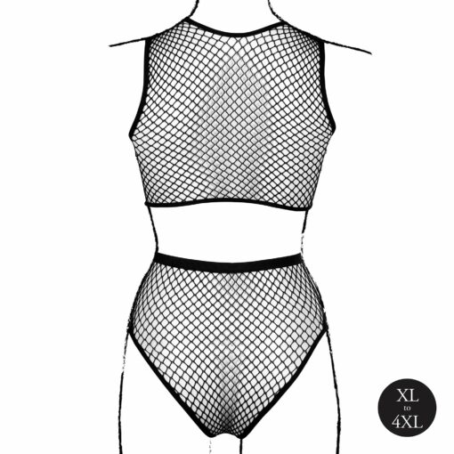 Prachtig tweedelig stuk met crop top - Plus Size
