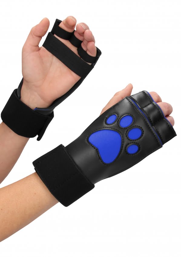 Puppy Play Handschoenen met pootjes - Blauw