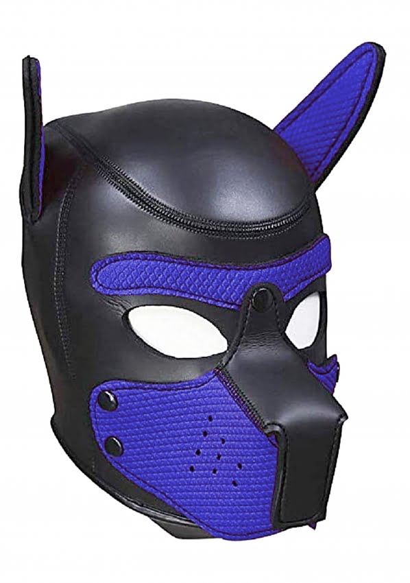 Puppy Play Neopreen Masker - Blauw