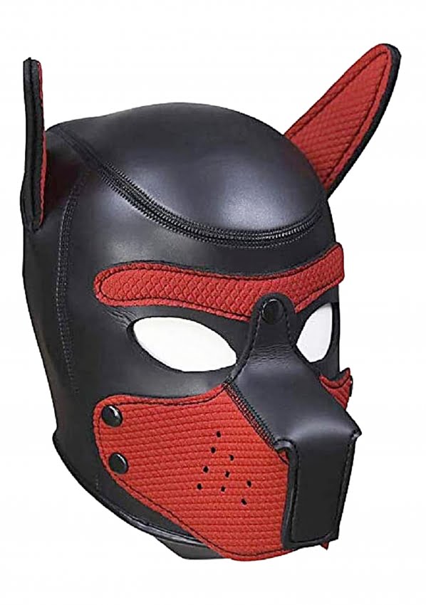 Puppy Play Neopreen Masker - Rood